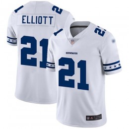 Cowboys #21 Ezekiel Elliott White Men's Stitched NFL Limited Team Logo Fashion Jersey