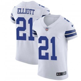Cowboys #21 Ezekiel Elliott White Men's Stitched NFL Vapor Untouchable Elite Jersey