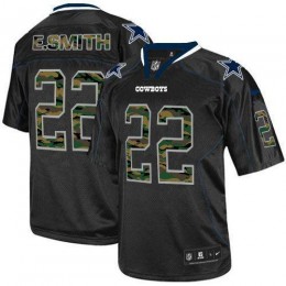 Cowboys #22 Emmitt Smith Black Men's Stitched NFL Elite Camo Fashion Jersey