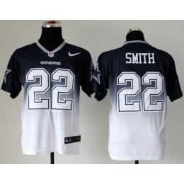Cowboys #22 Emmitt Smith Navy Blue/White Men's Stitched NFL Elite Fadeaway Fashion Jersey