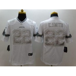 Cowboys #22 Emmitt Smith White Men's Stitched NFL Limited Platinum Jersey