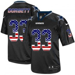 Cowboys #33 Tony Dorsett Black Men's Stitched NFL Elite USA Flag Fashion Jersey