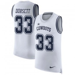 Cowboys #33 Tony Dorsett White Men's Stitched NFL Limited Rush Tank Top Jersey