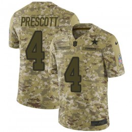 Cowboys #4 Dak Prescott Camo Men's Stitched NFL Limited 2018 Salute To Service Jersey