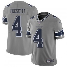 Cowboys #4 Dak Prescott Gray Men's Stitched NFL Limited Inverted Legend Jersey