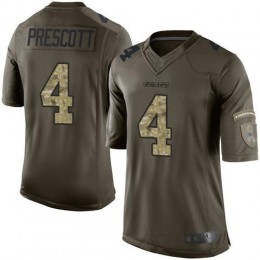 Cowboys #4 Dak Prescott Green Men's Stitched NFL Limited 2015 Salute To Service Jersey