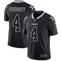 Cowboys #4 Dak Prescott Lights Out Black Men's Stitched NFL Limited Rush Jersey
