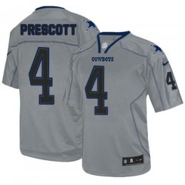 Cowboys #4 Dak Prescott Lights Out Grey Men's Stitched NFL Elite Jersey