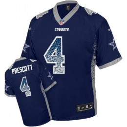 Cowboys #4 Dak Prescott Navy Blue Team Color Men's Stitched NFL Elite Drift Fashion Jersey