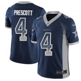 Cowboys #4 Dak Prescott Navy Blue Team Color Men's Stitched NFL Limited Rush Drift Fashion Jersey