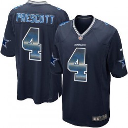 Cowboys #4 Dak Prescott Navy Blue Team Color Men's Stitched NFL Limited Strobe Jersey