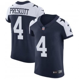 Cowboys #4 Dak Prescott Navy Blue Thanksgiving Men's Stitched NFL Vapor Untouchable Throwback Elite Jersey