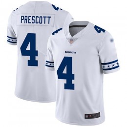 Cowboys #4 Dak Prescott White Men's Stitched NFL Limited Team Logo Fashion Jersey