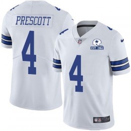 Cowboys #4 Dak Prescott White Men's Stitched With Established In 1960 Patch NFL Vapor Untouchable Limited Jersey