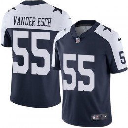 Cowboys #55 Leighton Vander Esch Navy Blue Thanksgiving Men's Stitched NFL Vapor Untouchable Limited Throwback Jersey