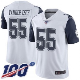 Cowboys #55 Leighton Vander Esch White Men's Stitched NFL Limited Rush 100th Season Jersey