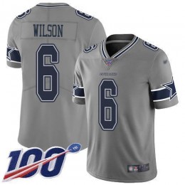 Cowboys #6 Donovan Wilson Gray Men's Stitched NFL Limited Inverted Legend 100th Season Jersey