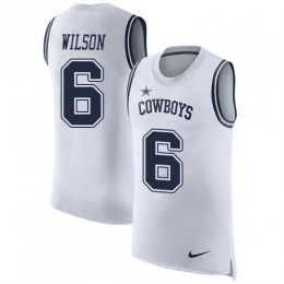 Cowboys #6 Donovan Wilson White Men's Stitched NFL Limited Rush Tank Top Jersey