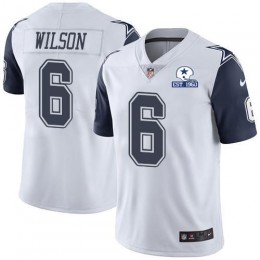 Cowboys #6 Donovan Wilson White Men's Stitched With Established In 1960 Patch NFL Limited Rush Jersey