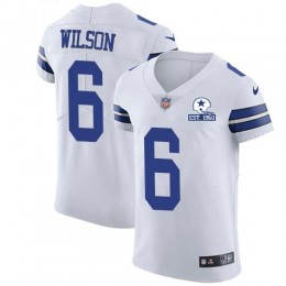 Cowboys #6 Donovan Wilson White Men's Stitched With Established In 1960 Patch NFL New Elite Jersey