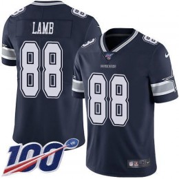 Cowboys #88 CeeDee Lamb Navy Blue Team Color Men's Stitched NFL 100th Season Vapor Untouchable Limited Jersey