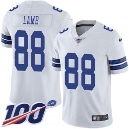 Cowboys #88 CeeDee Lamb White Men's Stitched NFL 100th Season Vapor Untouchable Limited Jersey