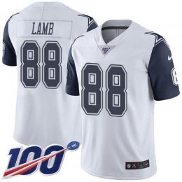 Cowboys #88 CeeDee Lamb White Men's Stitched NFL Limited Rush 100th Season Jersey