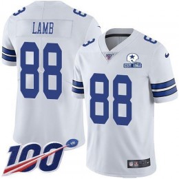 Cowboys #88 CeeDee Lamb White Men's Stitched With Established In 1960 Patch NFL 100th Season Vapor Untouchable Limited Jersey