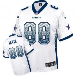 Cowboys #88 Michael Irvin White Men's Stitched NFL Elite Drift Fashion Jersey