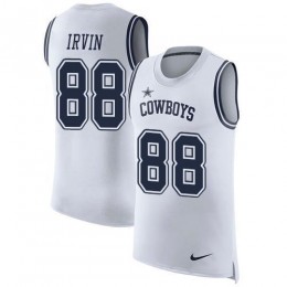Cowboys #88 Michael Irvin White Men's Stitched NFL Limited Rush Tank Top Jersey
