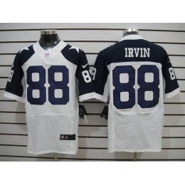 Cowboys #88 Michael Irvin White Thanksgiving Throwback Men's Stitched NFL Elite Jersey