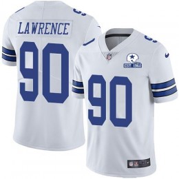 Cowboys #90 DeMarcus Lawrence White Men's Stitched With Established In 1960 Patch NFL Vapor Untouchable Limited Jersey