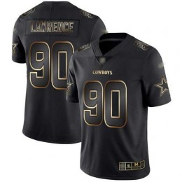 Cowboys #90 Demarcus Lawrence Black/Gold Men's Stitched NFL Vapor Untouchable Limited Jersey