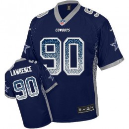 Cowboys #90 Demarcus Lawrence Navy Blue Team Color Men's Stitched NFL Elite Drift Fashion Jersey