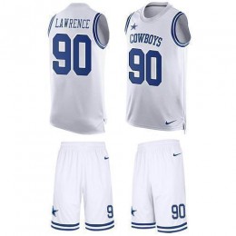 Cowboys #90 Demarcus Lawrence White Men's Stitched NFL Limited Tank Top Suit Jersey