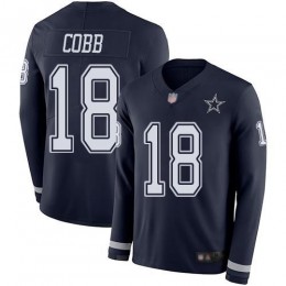 Dallas Cowboys #18 Randall Cobb Navy Blue Team Color Men's Stitched NFL Limited Therma Long Sleeve Jersey