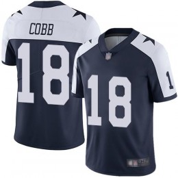 Dallas Cowboys #18 Randall Cobb Navy Blue Thanksgiving Men's Stitched NFL Vapor Untouchable Limited Throwback Jersey
