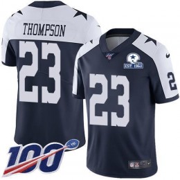 Dallas Cowboys #23 Darian Thompson Navy Blue Thanksgiving Men's Stitched With Established In 1960 Patch NFL 100th Season Vapor Untouchable Limited Thr