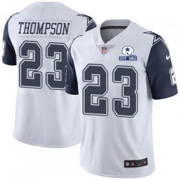 Dallas Cowboys #23 Darian Thompson White Men's Stitched With Established In 1960 Patch NFL Limited Rush Jersey