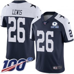 Dallas Cowboys #26 Jourdan Lewis Navy Blue Thanksgiving Men's Stitched With Established In 1960 Patch NFL 100th Season Vapor Untouchable Limited Throw