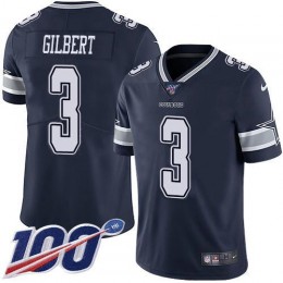 Dallas Cowboys #3 Garrett Gilbert Navy Blue Team Color Men's Stitched NFL 100th Season Vapor Untouchable Limited Jersey