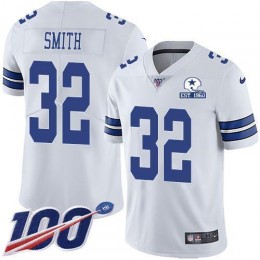 Dallas Cowboys #32 Saivion Smith White Men's Stitched With Established In 1960 Patch NFL 100th Season Vapor Untouchable Limited Jersey