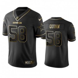 Dallas Cowboys #58 Robert Quinn Black Golden Limited Edition Stitched NFL Jersey