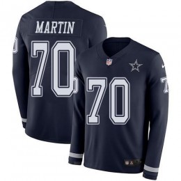 Dallas Cowboys #70 Zack Martin Navy Blue Team Color Men's Stitched NFL Limited Therma Long Sleeve Jersey