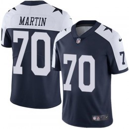 Dallas Cowboys #70 Zack Martin Navy Blue Thanksgiving Men's Stitched NFL Vapor Untouchable Limited Throwback Jersey