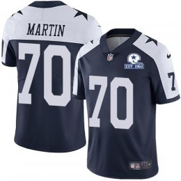 Dallas Cowboys #70 Zack Martin Navy Blue Thanksgiving Men's Stitched With Established In 1960 Patch NFL Vapor Untouchable Limited Throwback Jersey Men
