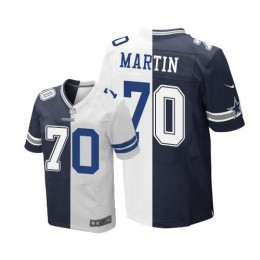 Dallas Cowboys #70 Zack Martin Navy Blue/White Men's Stitched NFL Elite Split Jersey