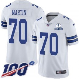 Dallas Cowboys #70 Zack Martin White Men's Stitched With Established In 1960 Patch NFL 100th Season Vapor Untouchable Limited Jersey