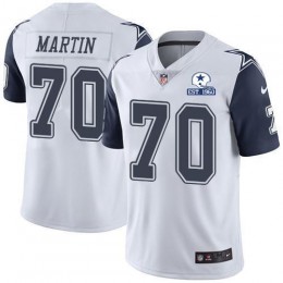 Dallas Cowboys #70 Zack Martin White Men's Stitched With Established In 1960 Patch NFL Limited Rush Jersey