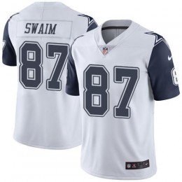 Dallas Cowboys #87 Geoff Swaim White Men's Stitched NFL Limited Rush Jersey